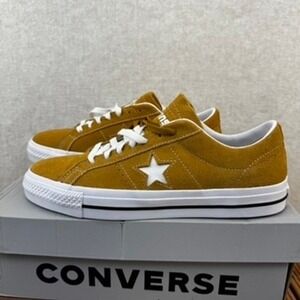 Converse One Star Pro Suede Low Top Sneakers Mustard Yellow Size Mens 9.5 W 11